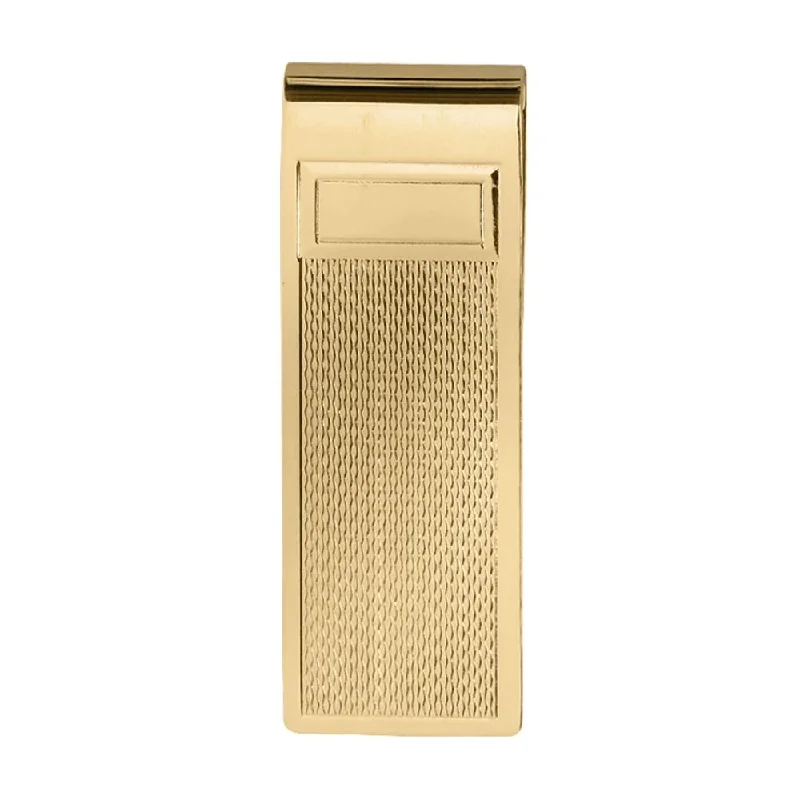 Women's leather money clip with embossed design​Money Clip Gold Plated with panel GP9424