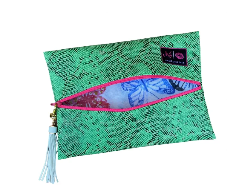 Luxury leather money clips with card slotsSecret Garden Medium Bag In Green