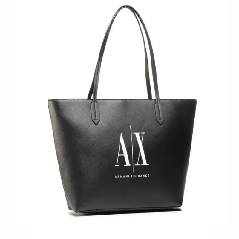Large Capacity Genuine Leather Women's Tote Bag in Black for Work and CommutingA.R.M.A.N.I. E.X.C.H.A.N.G.E. TOTE BAG Large Capacity Genuine Leather Women's Tote Bag in Black for Work and CommutingA.R.M.A.N.I. E.X.C.H.A.N.G.E. TOTE BAG