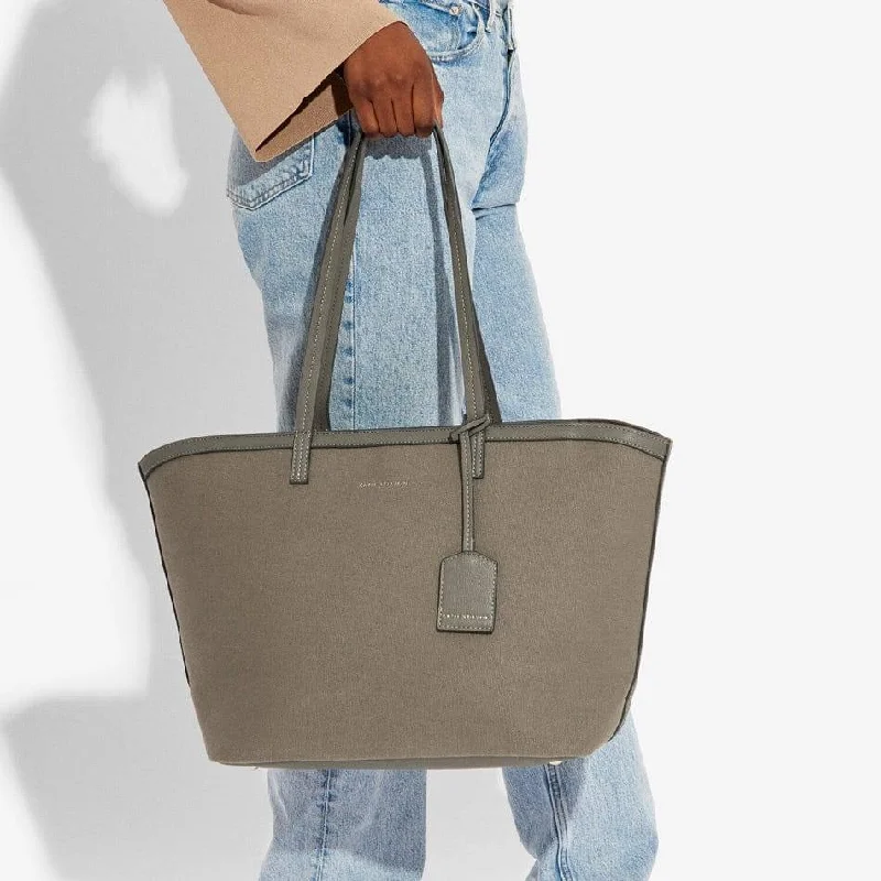 Faux Fur - Trimmed Tote Bag in White for a Cozy Winter LookAmalfi Canvas Tote Bag - Khaki Faux Fur - Trimmed Tote Bag in White for a Cozy Winter LookAmalfi Canvas Tote Bag - Khaki