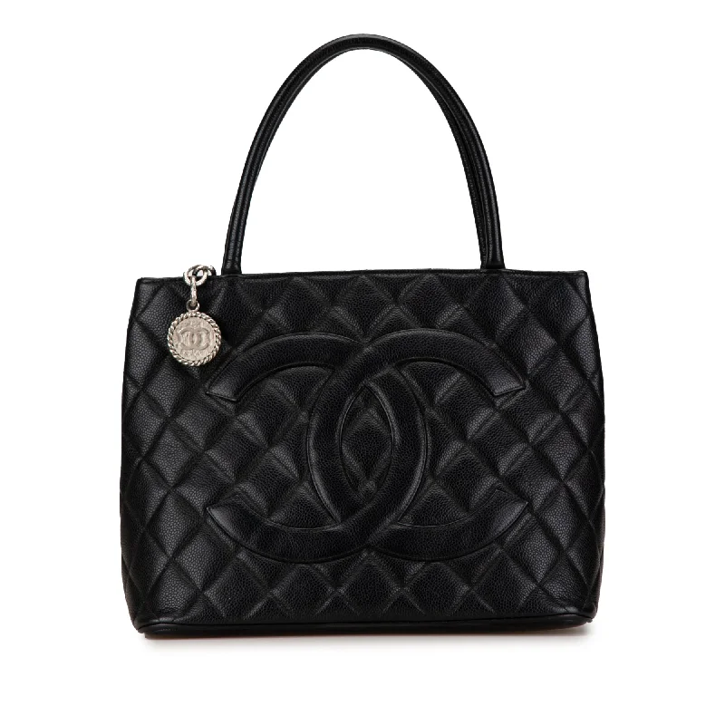 Linen Tote Bag in Natural Beige with Braided Details for a Rustic Summer EnsembleBlack Chanel Caviar Medallion Tote Linen Tote Bag in Natural Beige with Braided Details for a Rustic Summer EnsembleBlack Chanel Caviar Medallion Tote