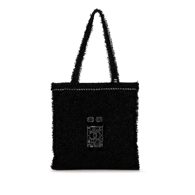 Patchwork Tote Bag in Denim with Vintage - Inspired Designs for a Retro AppealBlack Chanel Large Resin Embellished Tweed Robot Shopping Tote Patchwork Tote Bag in Denim with Vintage - Inspired Designs for a Retro AppealBlack Chanel Large Resin Embellished Tweed Robot Shopping Tote