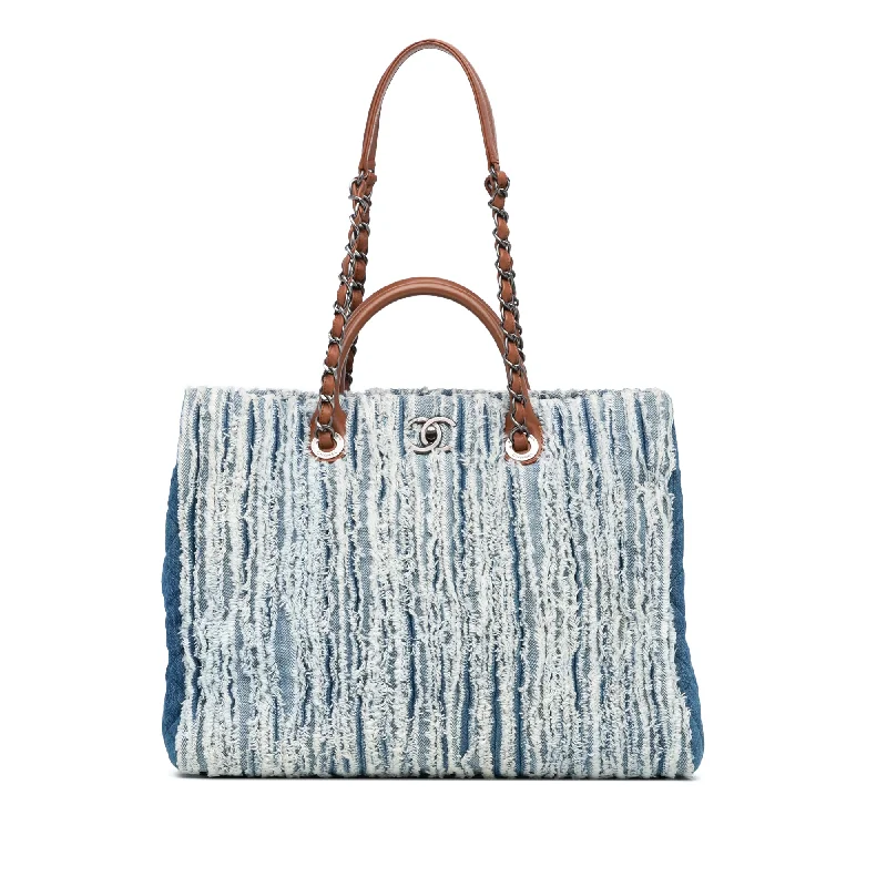 Geometric - Printed Tote Bag in Multicolor for a Contemporary and Trendy OutfitBlue Chanel Large Fringed Denim Shopping Tote Satchel Geometric - Printed Tote Bag in Multicolor for a Contemporary and Trendy OutfitBlue Chanel Large Fringed Denim Shopping Tote Satchel