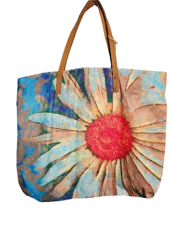 Monogrammed Tote Bag in Brown Leather with Personalized Initials for a Custom and Elegant TouchTote Bag Canvas Watercolor Daisy on Blue Background Monogrammed Tote Bag in Brown Leather with Personalized Initials for a Custom and Elegant TouchTote Bag Canvas Watercolor Daisy on Blue Background