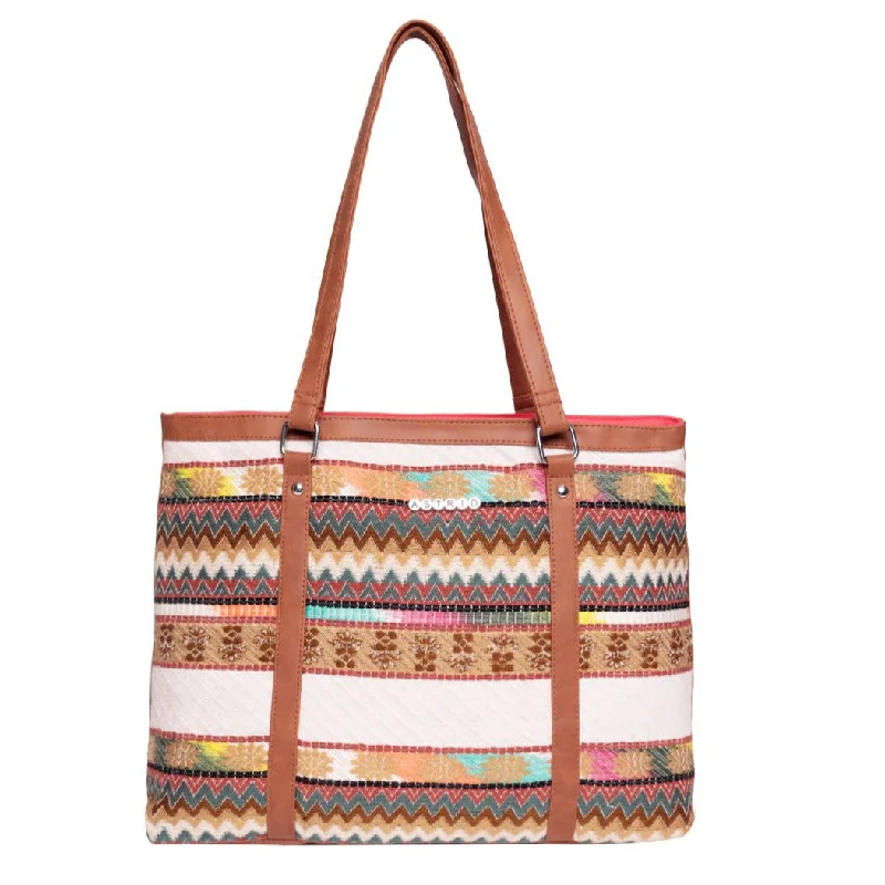 Women's Printed Tote Bag in Floral Patterns for a Spring - Themed Shopping TripMulti Color Shopper Bags With Pu Handle Women's Printed Tote Bag in Floral Patterns for a Spring - Themed Shopping TripMulti Color Shopper Bags With Pu Handle