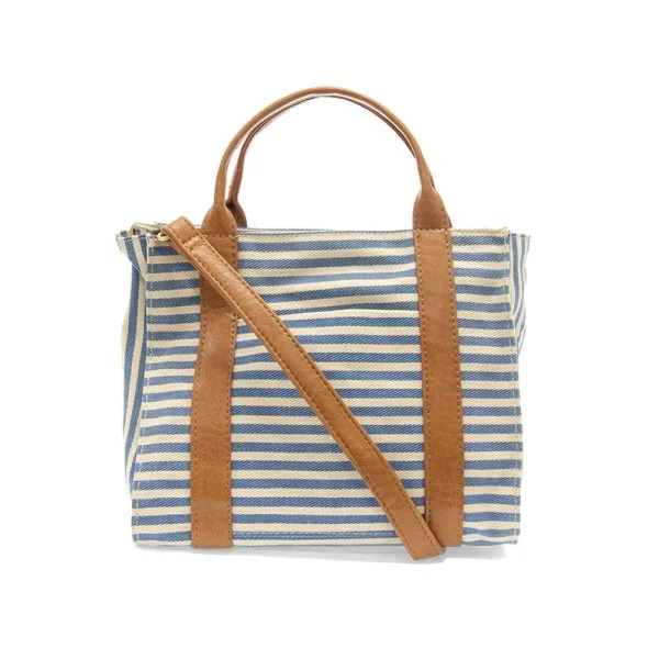 Embroidered Tote Bag in Beige with Floral Motifs for a Boho - Chic VibeGwen Striped Canvas Tote - L8169-06 - Women's BLUE & WHITE Embroidered Tote Bag in Beige with Floral Motifs for a Boho - Chic VibeGwen Striped Canvas Tote - L8169-06 - Women's BLUE & WHITE
