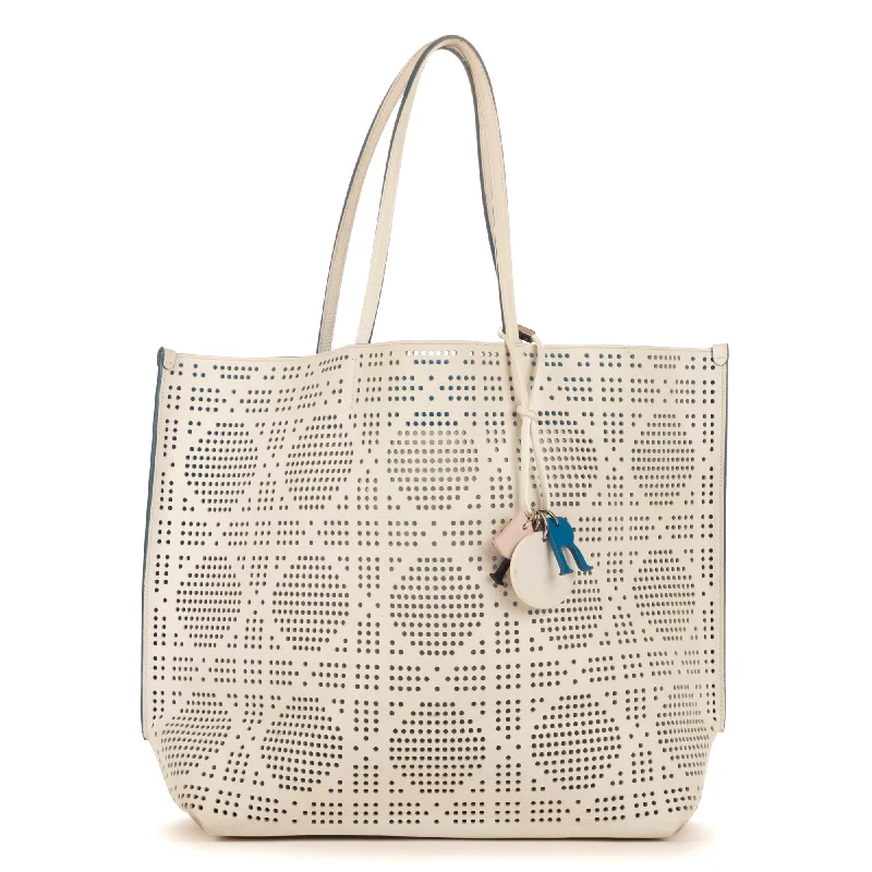 Women's Tote Bag with Magnetic Closure in Orange for Easy Access on the GoDioriva Tote Perforated Women's Tote Bag with Magnetic Closure in Orange for Easy Access on the GoDioriva Tote Perforated
