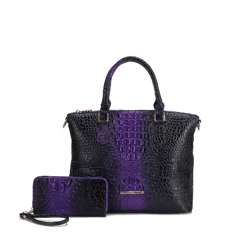 Tote Bag with Adjustable Shoulder Strap in Olive Green for Comfortable CarryingLiora Croc-Embossed Tote Bag and Set Tote Bag with Adjustable Shoulder Strap in Olive Green for Comfortable CarryingLiora Croc-Embossed Tote Bag and Set