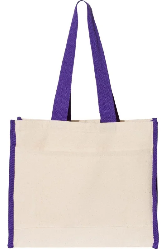 Medium - Sized Canvas Tote Bag in Navy Blue with Striped Pattern for a Nautical - Inspired LookQ-Tees 14L Tote with Contrast-Color Handles Medium - Sized Canvas Tote Bag in Navy Blue with Striped Pattern for a Nautical - Inspired LookQ-Tees 14L Tote with Contrast-Color Handles