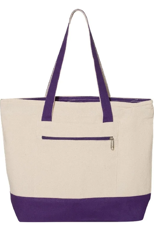 Medium - Sized Canvas Tote Bag in Navy Blue with Striped Pattern for a Nautical - Inspired LookQ-Tees 19L Zippered Tote Medium - Sized Canvas Tote Bag in Navy Blue with Striped Pattern for a Nautical - Inspired LookQ-Tees 19L Zippered Tote