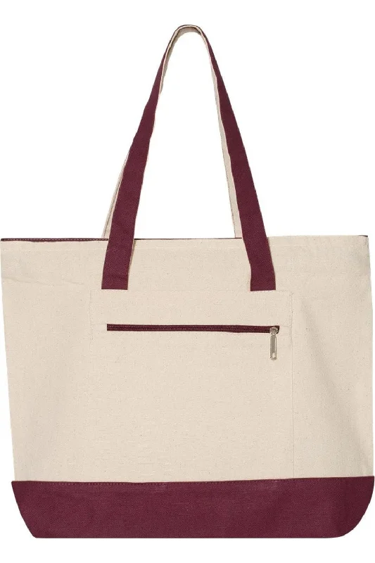 Women's Tote Bag with Zipper Closure in Red for Secure StorageQ-Tees 19L Zippered Tote Women's Tote Bag with Zipper Closure in Red for Secure StorageQ-Tees 19L Zippered Tote