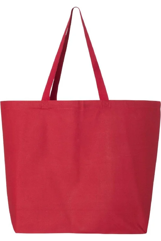 Women's Tote Bag with Zipper Closure in Red for Secure StorageQ-Tees 25L Jumbo Tote
