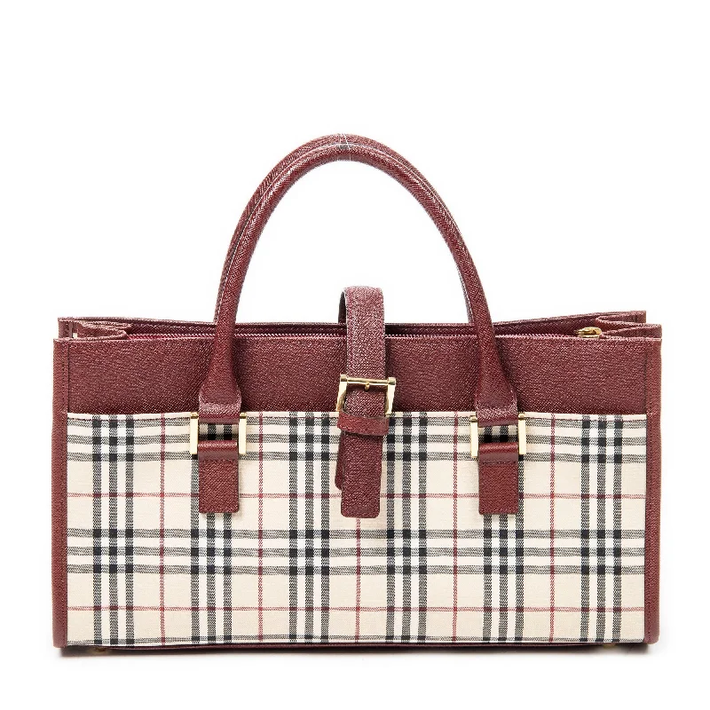 Women's Printed Tote Bag in Floral Patterns for a Spring - Themed Shopping TripRectangular Buckle Tote