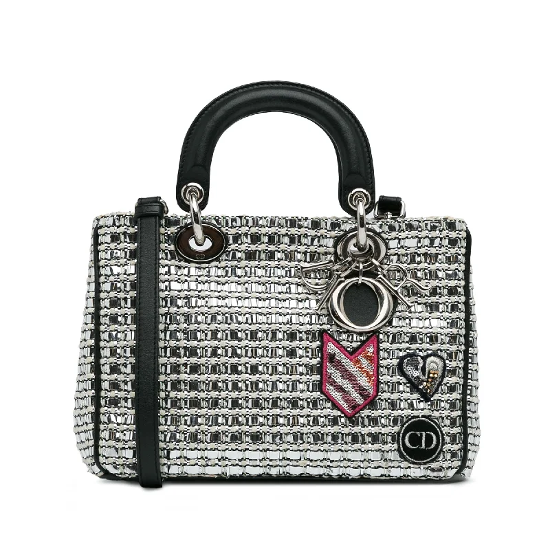 Medium - Sized Canvas Tote Bag in Navy Blue with Striped Pattern for a Nautical - Inspired LookSilver Dior Small Tweed Patch Diorissimo Tote Satchel Medium - Sized Canvas Tote Bag in Navy Blue with Striped Pattern for a Nautical - Inspired LookSilver Dior Small Tweed Patch Diorissimo Tote Satchel