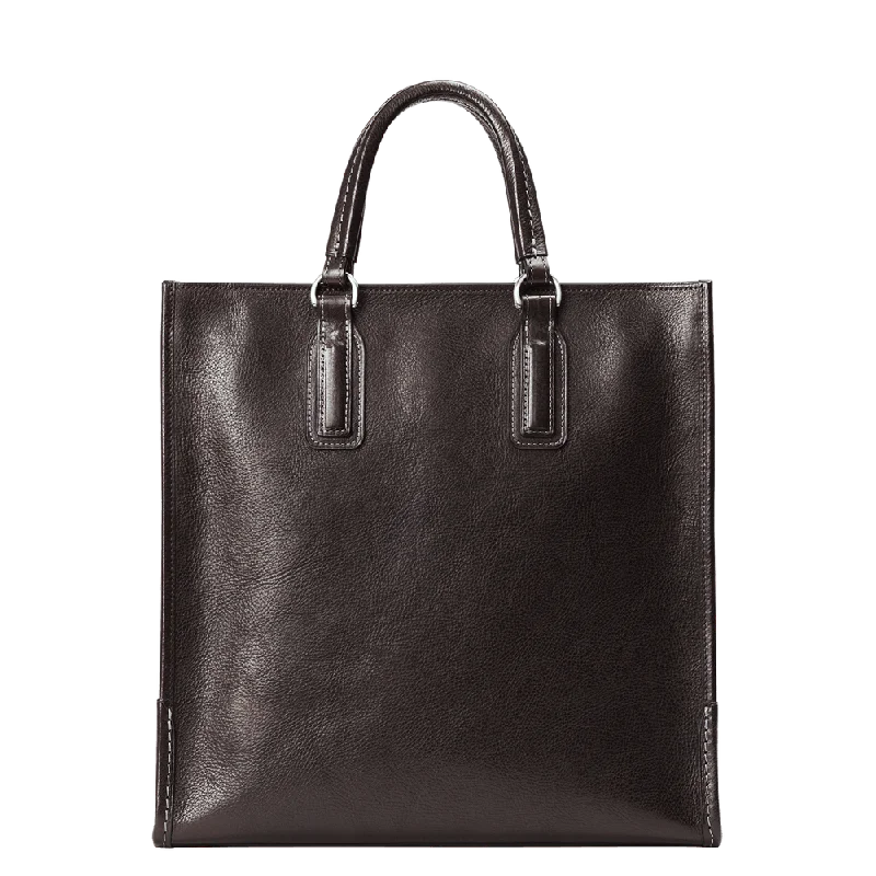Large Capacity Genuine Leather Women's Tote Bag in Black for Work and CommutingUrbano Tall Tote