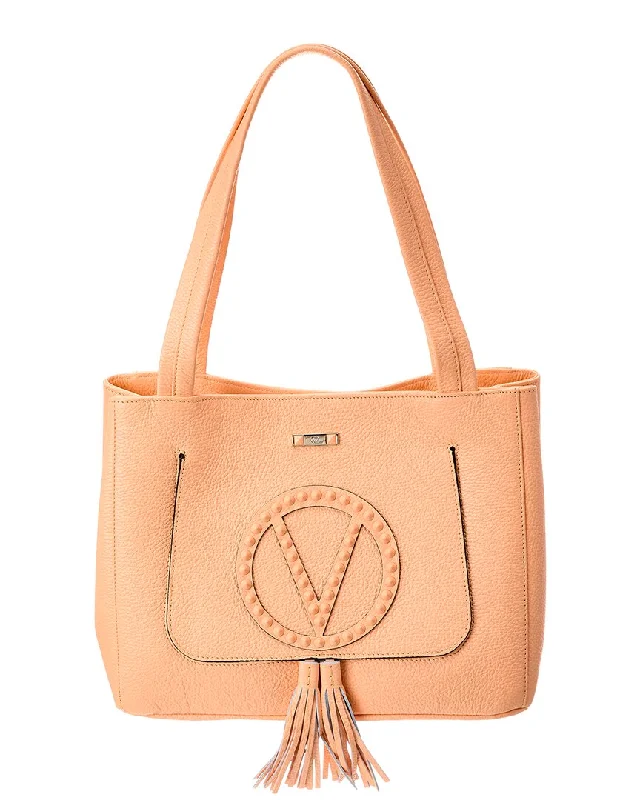 Embroidered Tote Bag in Beige with Floral Motifs for a Boho - Chic VibeValentino by Mario Valentino Estelle Rock Leather Tote Embroidered Tote Bag in Beige with Floral Motifs for a Boho - Chic VibeValentino by Mario Valentino Estelle Rock Leather Tote