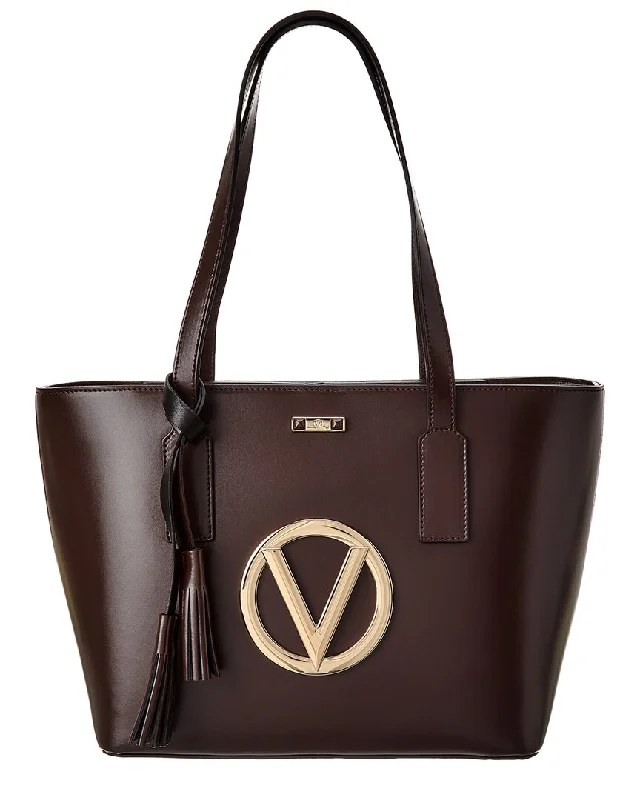Women's Tote Bag with Magnetic Closure in Orange for Easy Access on the GoValentino by Mario Valentino Prince Forever Leather Tote Women's Tote Bag with Magnetic Closure in Orange for Easy Access on the GoValentino by Mario Valentino Prince Forever Leather Tote
