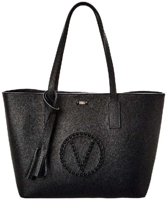 Small Vegan Leather Tote Bag in Blush Pink with Gold - Tone Hardware for a Feminine and Stylish AccessoryValentino by Mario Valentino Soho Rock Leather Tote Small Vegan Leather Tote Bag in Blush Pink with Gold - Tone Hardware for a Feminine and Stylish AccessoryValentino by Mario Valentino Soho Rock Leather Tote