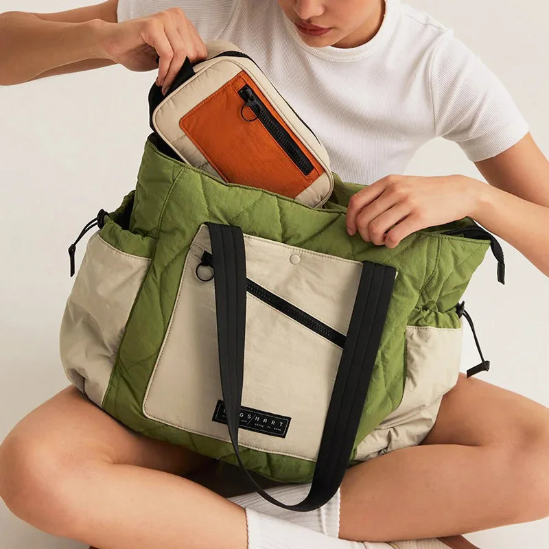 Geometric - Printed Tote Bag in Multicolor for a Contemporary and Trendy OutfitVega Tote Bag - Moss Green Geometric - Printed Tote Bag in Multicolor for a Contemporary and Trendy OutfitVega Tote Bag - Moss Green