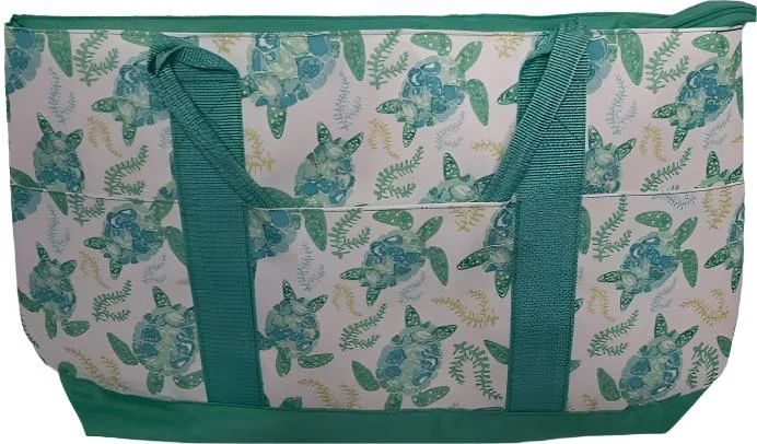 Oversized Jute Tote Bag in Natural Color with Rope Handles for a Beach VacationBag-Turtally Cool Beach-m652vl-trcol