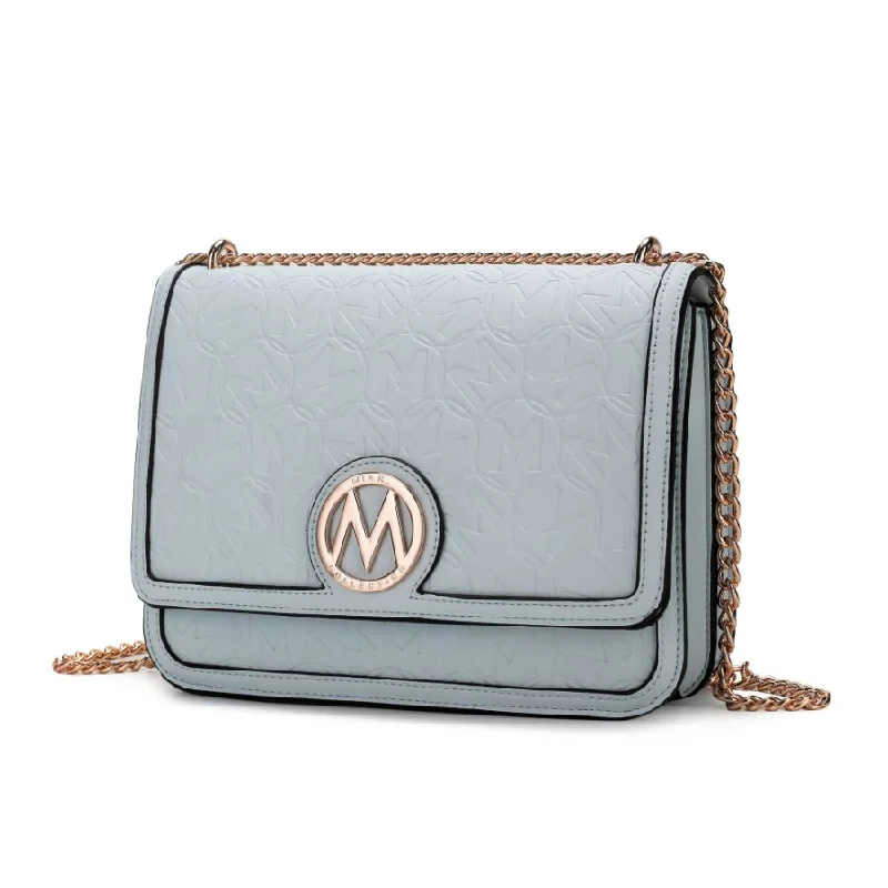 Shoulder Bag with Chain Strap in Silver for a Trendy AppearanceAmiyah Vegan Leather Women’s Shoulder Bag