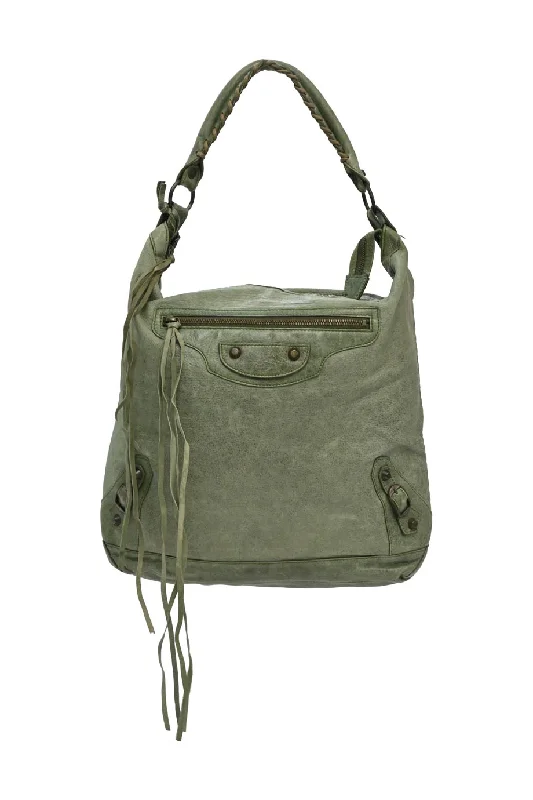 Suede Shoulder Bag in Pink with Tassel Accents for Casual Outings[WB5853] Balenciaga | Shoulder Bag