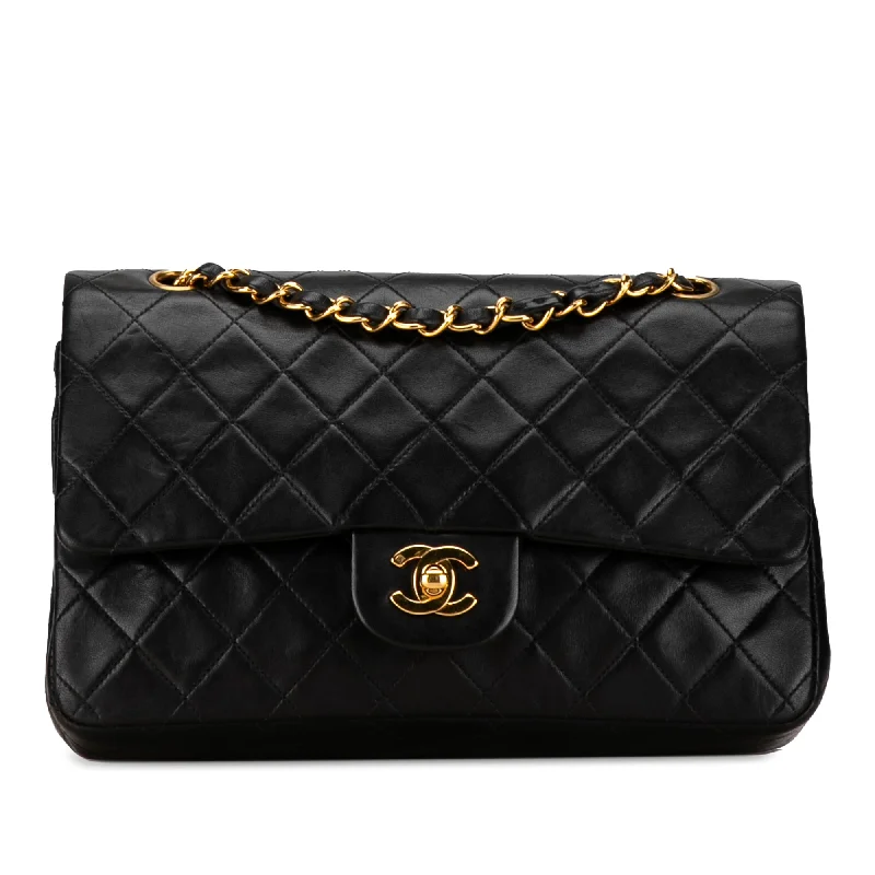 Women's Shoulder Bag with Zippered Pockets in Orange for SafetyBlack Chanel Medium Classic Lambskin Double Flap Shoulder Bag Women's Shoulder Bag with Zippered Pockets in Orange for SafetyBlack Chanel Medium Classic Lambskin Double Flap Shoulder Bag