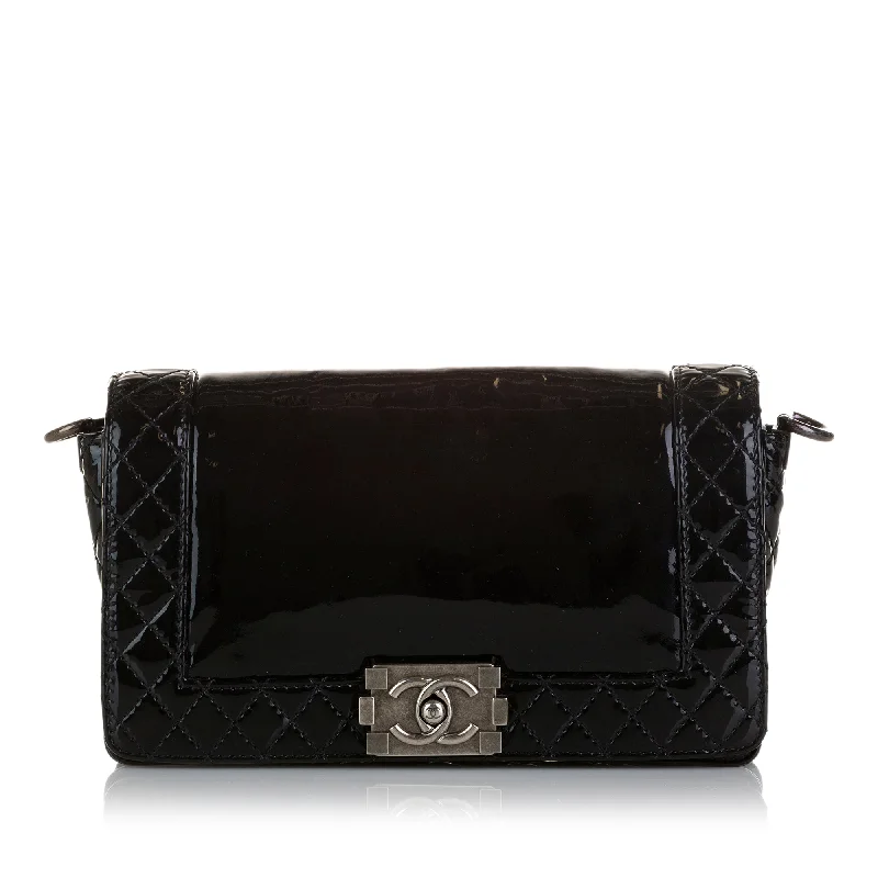 Canvas and Leather Combo Shoulder Bag in Tan for a Rustic LookBlack Chanel Medium Patent Reverso Boy Flap Shoulder Bag Canvas and Leather Combo Shoulder Bag in Tan for a Rustic LookBlack Chanel Medium Patent Reverso Boy Flap Shoulder Bag