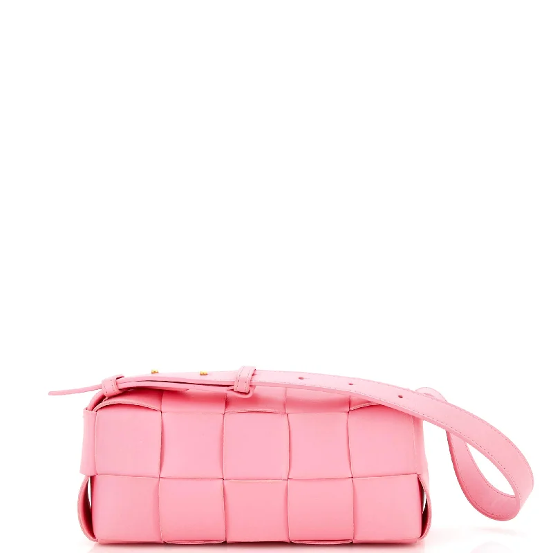 Women's Shoulder Bag with Adjustable Strap in Pink for ComfortBrick Cassette Shoulder Bag Maxi Intrecciato Leather Small Women's Shoulder Bag with Adjustable Strap in Pink for ComfortBrick Cassette Shoulder Bag Maxi Intrecciato Leather Small