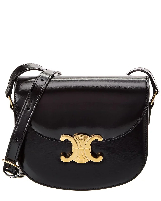Leather Shoulder Bag with Magnetic Closure in Black for Quick AccessCELINE Besace Clea Leather Shoulder Bag Leather Shoulder Bag with Magnetic Closure in Black for Quick AccessCELINE Besace Clea Leather Shoulder Bag