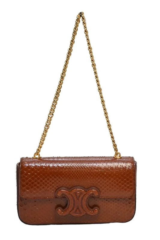 Leather Shoulder Bag with Magnetic Closure in Black for Quick Access[WB5759] Celine | Cross-Body Bag