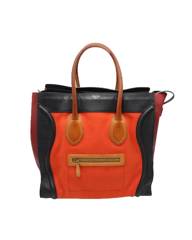 Monogrammed Tote Bag in Brown Leather with Personalized Initials for a Custom and Elegant TouchCeline Tricolor Micro Luggage Tote Bag in Red Orange Black Canvas and Leather Monogrammed Tote Bag in Brown Leather with Personalized Initials for a Custom and Elegant TouchCeline Tricolor Micro Luggage Tote Bag in Red Orange Black Canvas and Leather