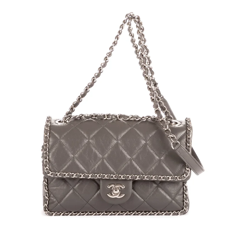 Metallic Shoulder Bag in Gold for Special OccasionsChain-Around Small Single Flap