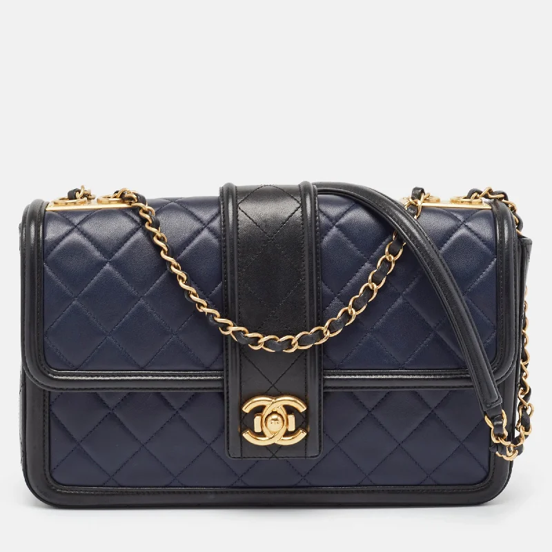 Women's Shoulder Bag with Zippered Pockets in Orange for SafetyChanel Navy Blue/black Quilted Leather Elegant Cc Shoulder Bag Women's Shoulder Bag with Zippered Pockets in Orange for SafetyChanel Navy Blue/black Quilted Leather Elegant Cc Shoulder Bag