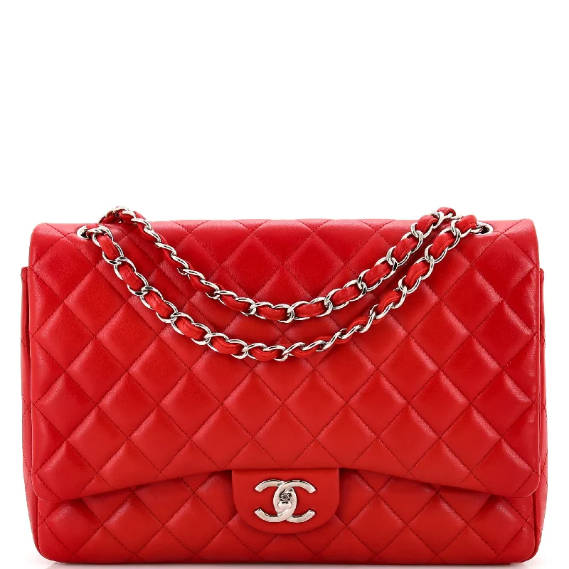 Printed Silk Shoulder Bag in Red for a Pop of ColorClassic Double Flap Bag Quilted Lambskin Maxi Printed Silk Shoulder Bag in Red for a Pop of ColorClassic Double Flap Bag Quilted Lambskin Maxi