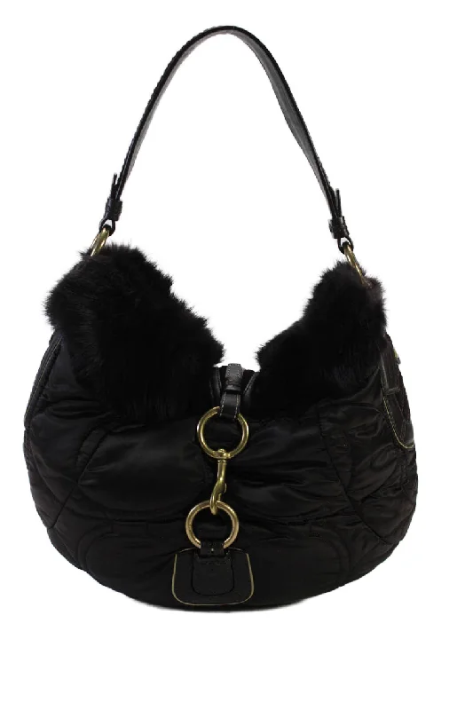 Women's Shoulder Bag with Faux Fur Strap in White for Winter StyleCoach Womens Single Strap Front Buckle Fur Lined Handbag Brown Women's Shoulder Bag with Faux Fur Strap in White for Winter StyleCoach Womens Single Strap Front Buckle Fur Lined Handbag Brown