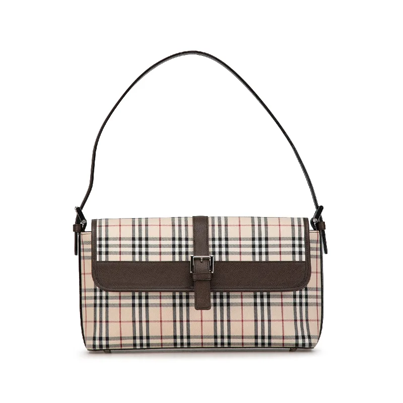 Women's Shoulder Bag with Faux Fur Strap in White for Winter StyleCream Burberry House Check Canvas Shoulder Bag Women's Shoulder Bag with Faux Fur Strap in White for Winter StyleCream Burberry House Check Canvas Shoulder Bag