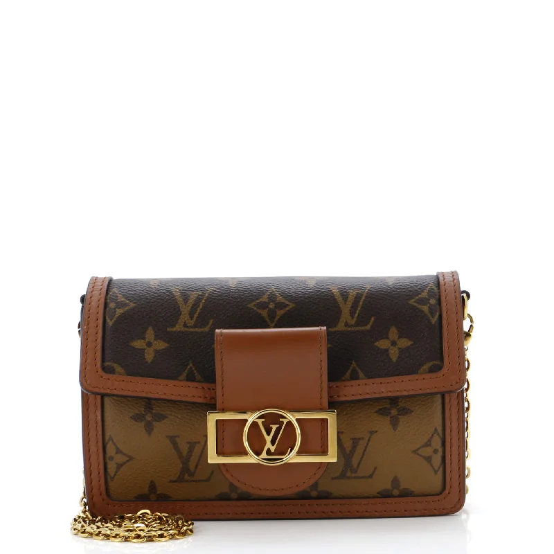 Shoulder Bag with Geometric Pattern in Multicolor for a Contemporary StyleDauphine Shoulder Bag Reverse Monogram Canvas Mini Shoulder Bag with Geometric Pattern in Multicolor for a Contemporary StyleDauphine Shoulder Bag Reverse Monogram Canvas Mini