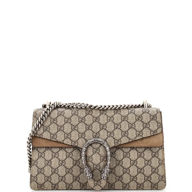 Crossbody Shoulder Bag in Black Leather with Gold Hardware for Night OutsDionysus Bag GG Coated Canvas Small