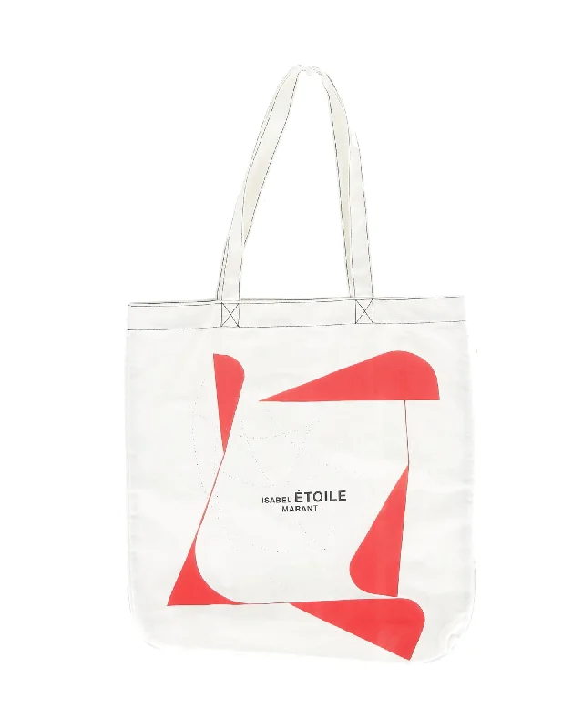 Women's Printed Tote Bag in Floral Patterns for a Spring - Themed Shopping TripÉtoile Isabel Marant Tote in White Cotton Women's Printed Tote Bag in Floral Patterns for a Spring - Themed Shopping TripÉtoile Isabel Marant Tote in White Cotton