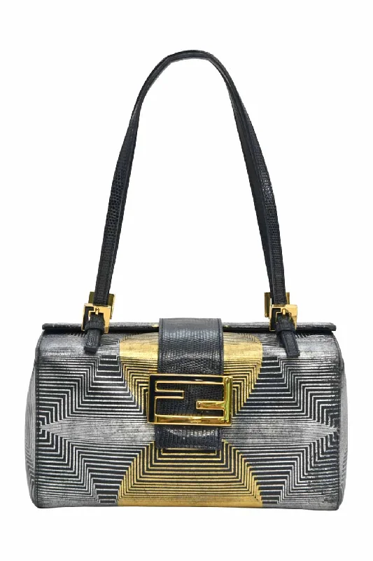 Shoulder Bag with Geometric Pattern in Multicolor for a Contemporary Style[WB5795] Fendi | Shoulder Bag