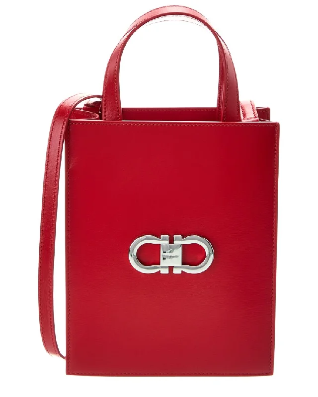 Geometric - Printed Tote Bag in Multicolor for a Contemporary and Trendy OutfitFerragamo Double Gancini Mini Leather Tote