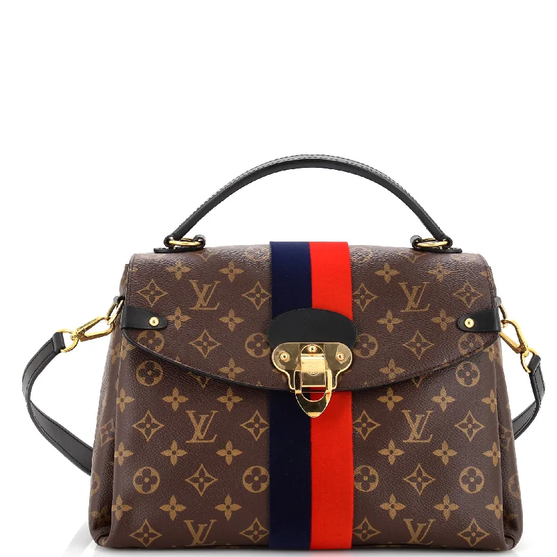 Canvas and Leather Combo Shoulder Bag in Tan for a Rustic LookGeorges Handbag Monogram Canvas MM Canvas and Leather Combo Shoulder Bag in Tan for a Rustic LookGeorges Handbag Monogram Canvas MM