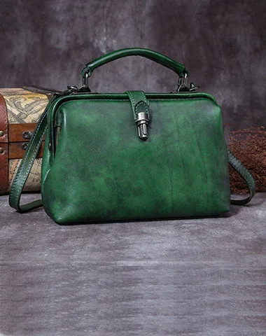 Shoulder Bag with Chain Strap in Silver for a Trendy AppearanceHandmade Green Leather Handbag Vintage Doctor Bag Shoulder Bag Purse For Women Shoulder Bag with Chain Strap in Silver for a Trendy AppearanceHandmade Green Leather Handbag Vintage Doctor Bag Shoulder Bag Purse For Women