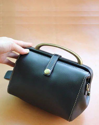 Crossbody Shoulder Bag in Black Leather with Gold Hardware for Night OutsHandmade Womens Black Leather Mini Doctor Handbags Shoulder Purses Black Doctor Purses for Women Crossbody Shoulder Bag in Black Leather with Gold Hardware for Night OutsHandmade Womens Black Leather Mini Doctor Handbags Shoulder Purses Black Doctor Purses for Women