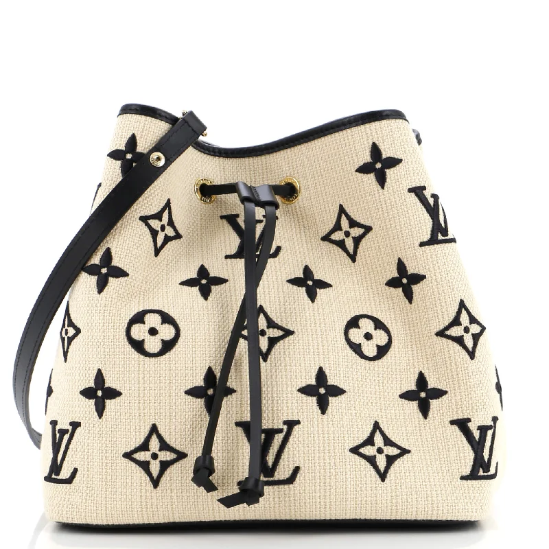 Women's Shoulder Bag with Faux Fur Strap in White for Winter StyleNeoNoe Handbag Monogram Giant Embroidered Cotton MM Women's Shoulder Bag with Faux Fur Strap in White for Winter StyleNeoNoe Handbag Monogram Giant Embroidered Cotton MM