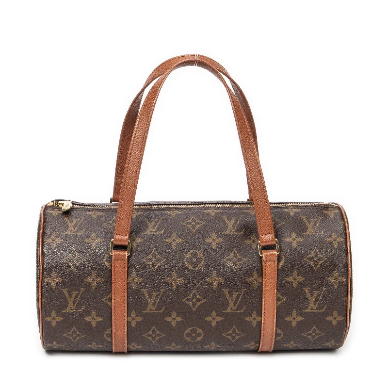 Canvas and Leather Combo Shoulder Bag in Tan for a Rustic LookPapillon 30