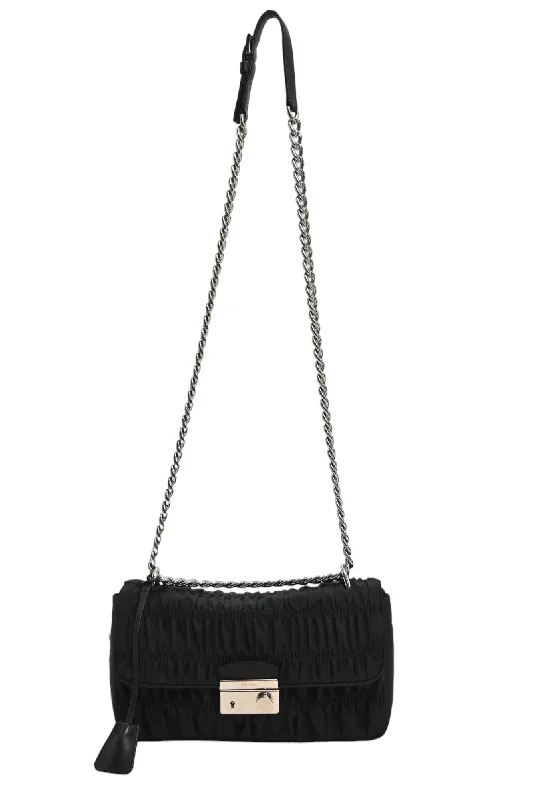 Vegan Leather Shoulder Bag in Gray for Ethical Fashion Lovers[WB5881] Prada | Cross-Body Bag