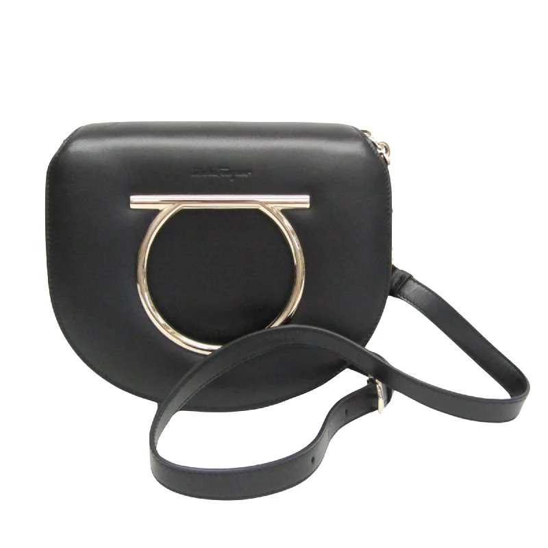 Vegan Leather Shoulder Bag in Gray for Ethical Fashion LoversSalvatore Ferragamo Gancini Leather Shoulder Bag (Pre-Owned) Vegan Leather Shoulder Bag in Gray for Ethical Fashion LoversSalvatore Ferragamo Gancini Leather Shoulder Bag (Pre-Owned)
