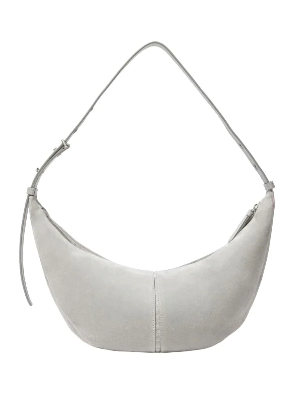 Canvas and Leather Combo Shoulder Bag in Tan for a Rustic LookSlide Bag In Grey
